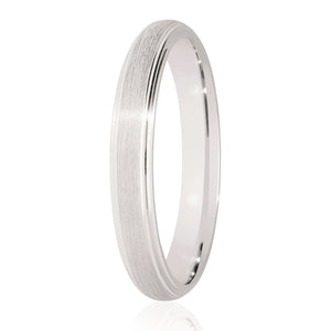 Platinum 3.0mm Diamond Cut Finish Wedding Band with Bevelled Edges