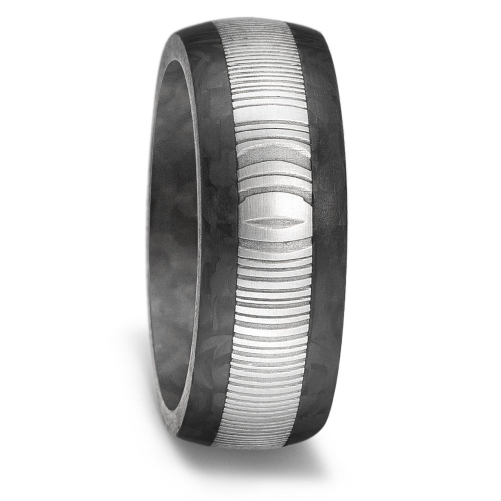 Innovative Damascus Steel ring. Henry D Johnstone Jewellers, Alderley Edge, Poynton, Cheshire.