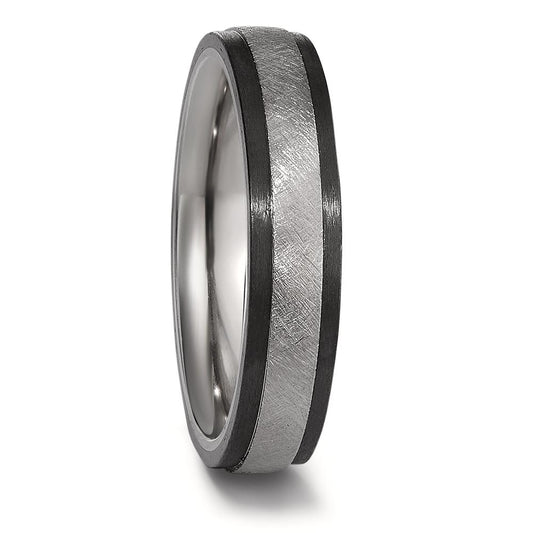 5.0mm modern wedding band with titanium and carbon fibre
