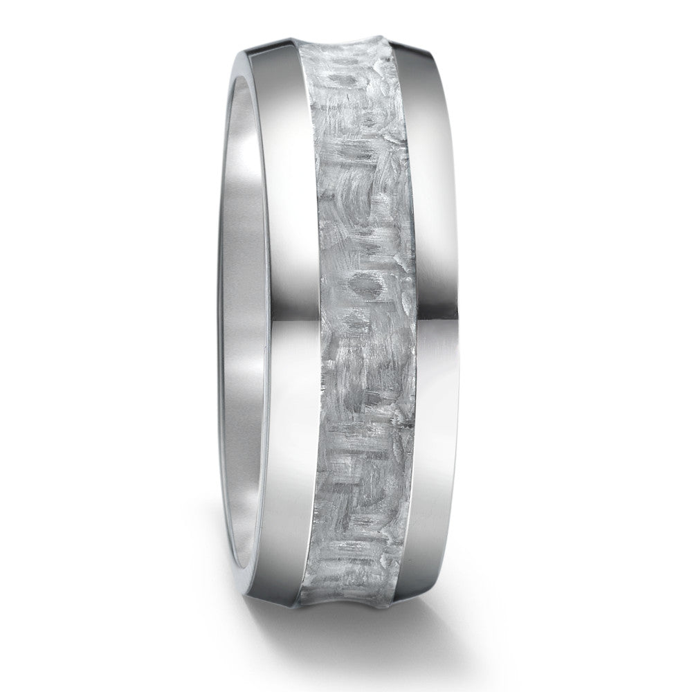8.0mm Titanium and Carbon Fibre Ring. Henry D Johnstone Jewellers, Alderley Edge, Poynton, Cheshire.