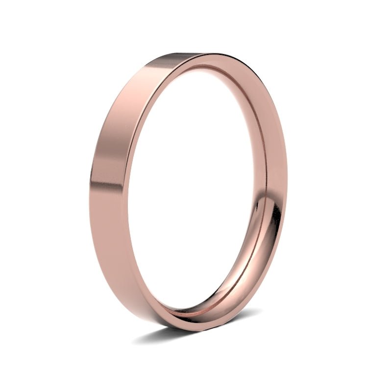 Ladies Flat Court Profile Wedding Bands.