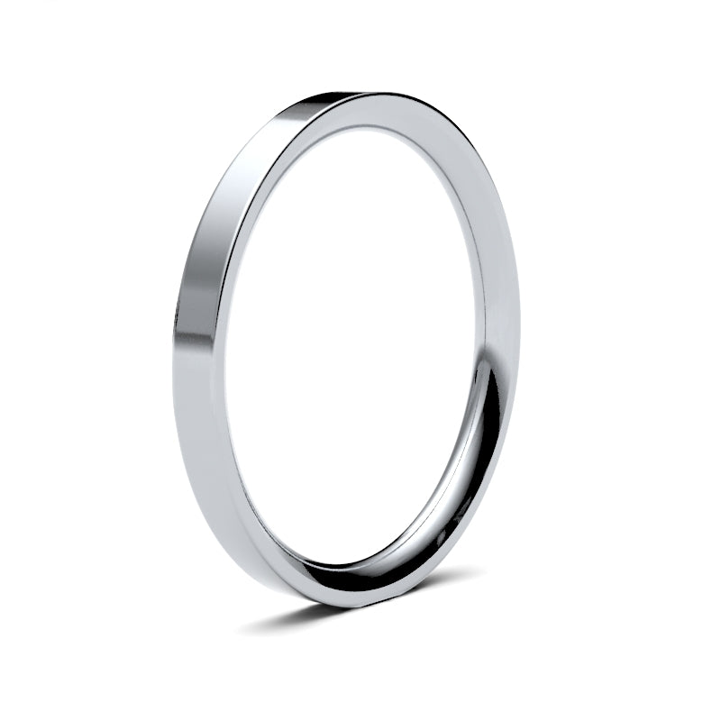 Ladies flat court profile wedding band