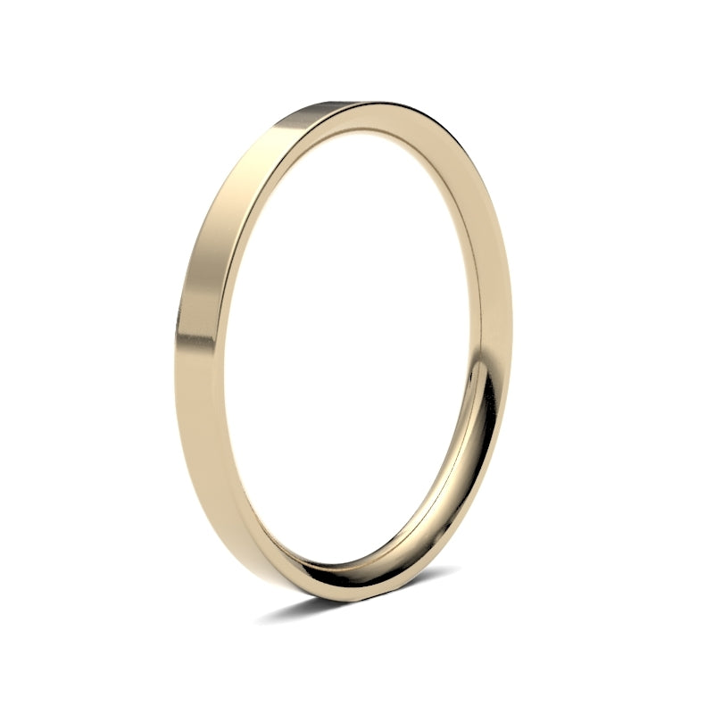 Ladies flat court profile wedding band