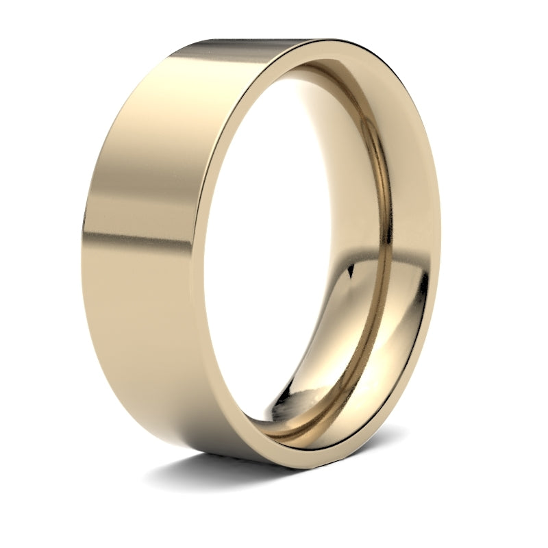 Gents Flat Court Profile Wedding Bands.