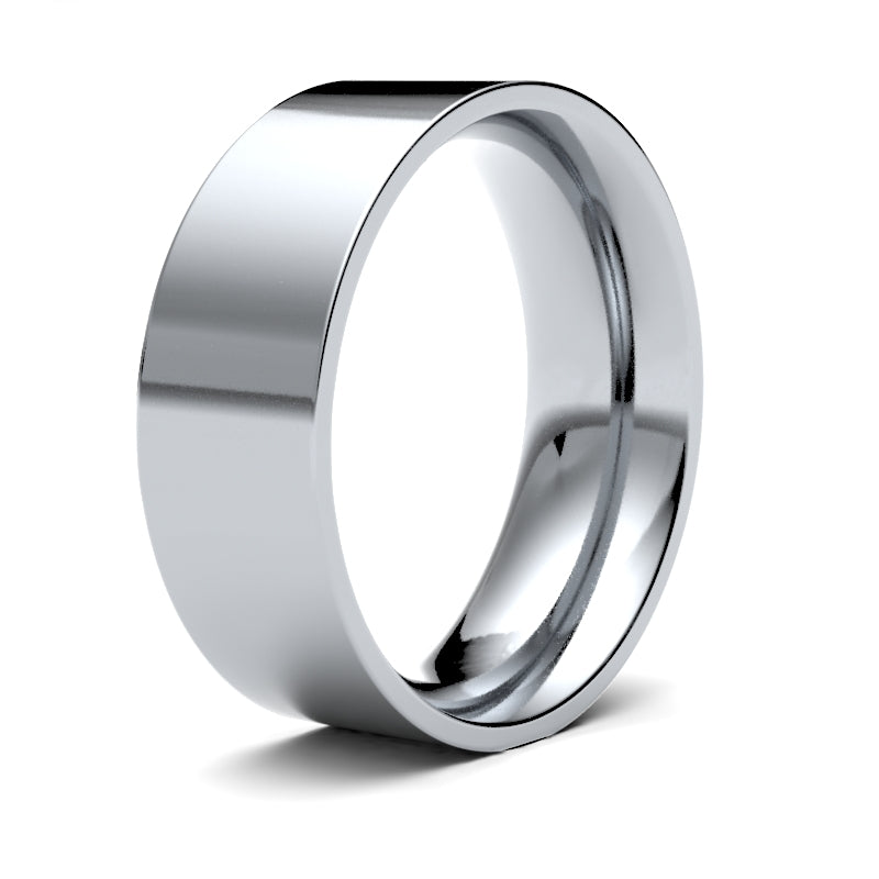 Gents Flat Court Profile Wedding Bands.