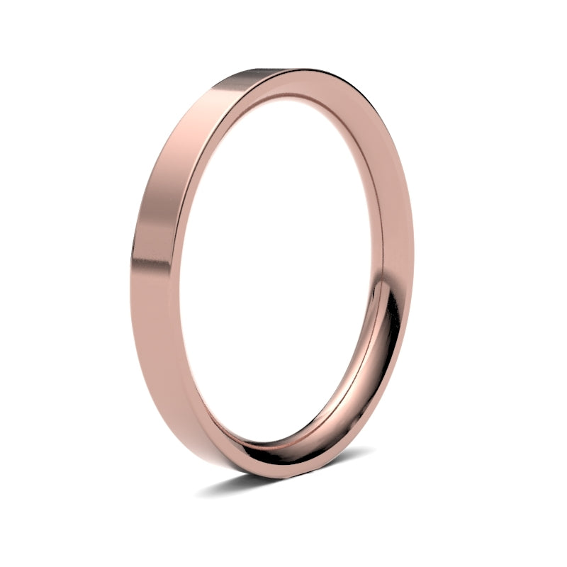 Ladies Flat Court Profile Wedding Bands.