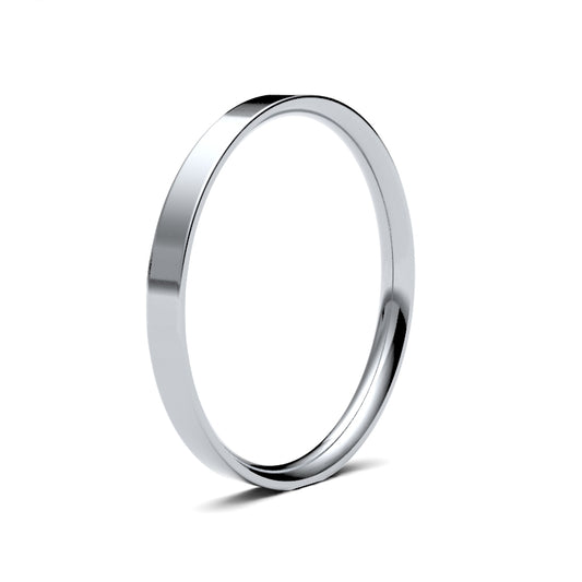 Ladies flat court profile wedding band