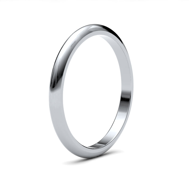 D-Shape Profile Wedding Band for Brides