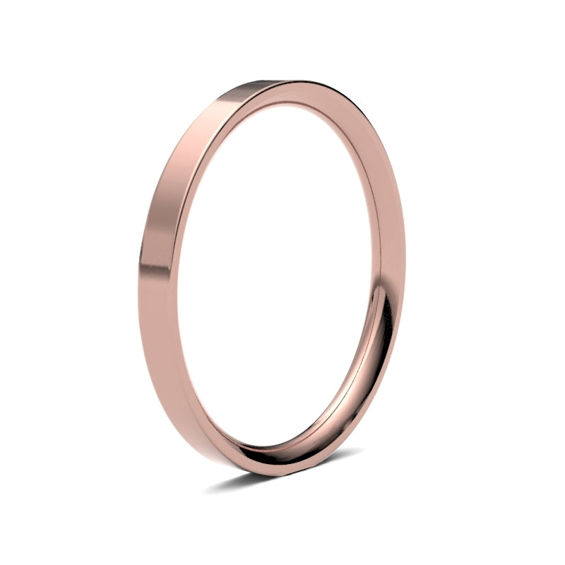 Ladies flat court profile wedding band