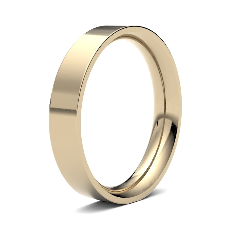 Ladies Flat Court Profile Wedding Bands.