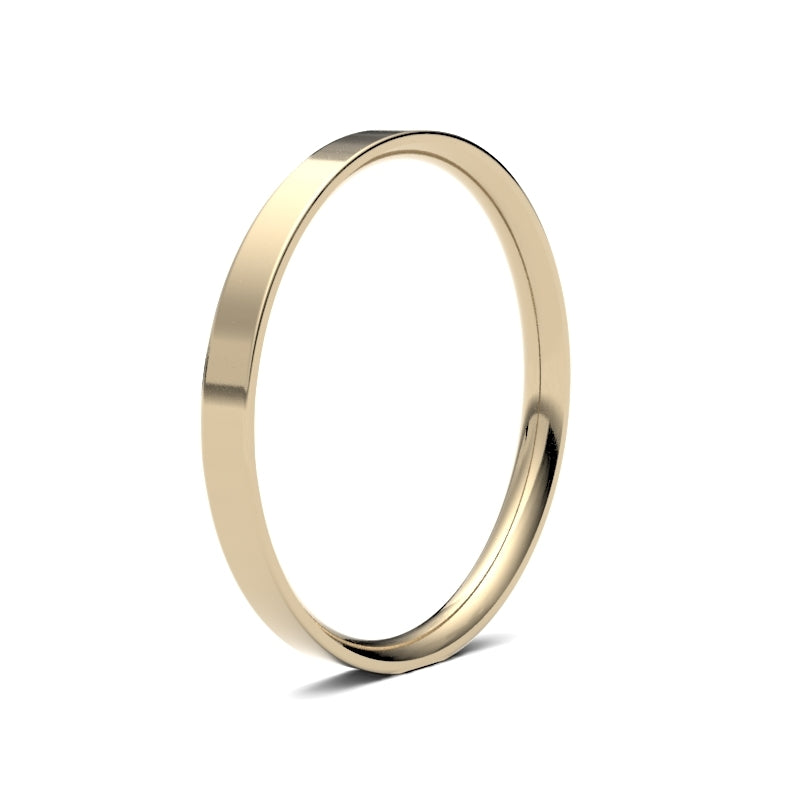 Ladies flat court profile wedding band