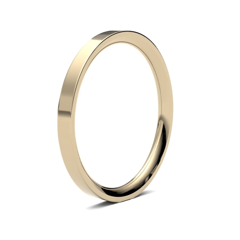 Ladies flat court profile wedding band