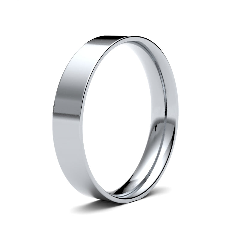 Ladies Flat Court Profile Wedding Bands.