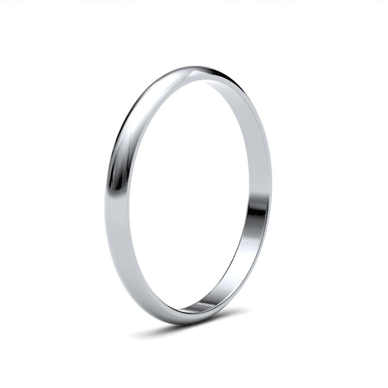 D-Shape Profile Wedding Band for Brides