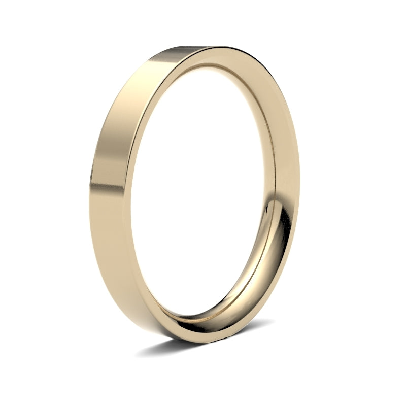 Ladies Flat Court Profile Wedding Bands.