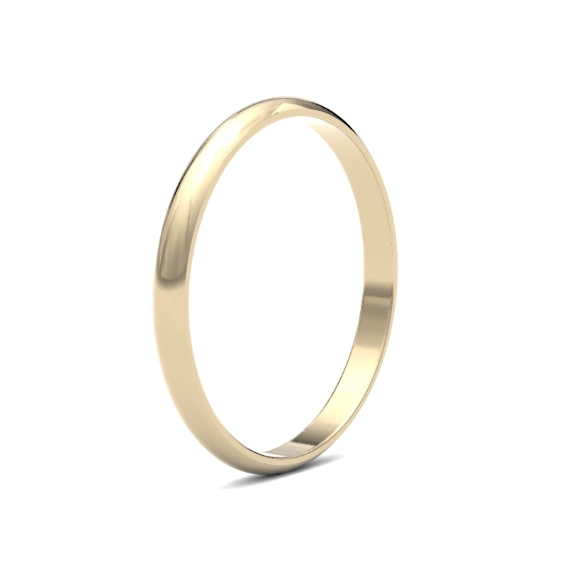 D-Shape Profile Wedding Band for Brides