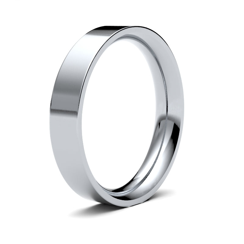 Ladies Flat Court Profile Wedding Bands.