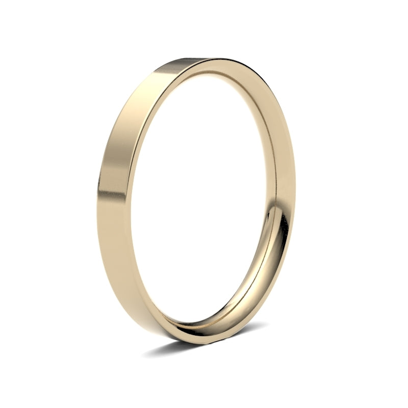 Ladies Flat Court Profile Wedding Bands.