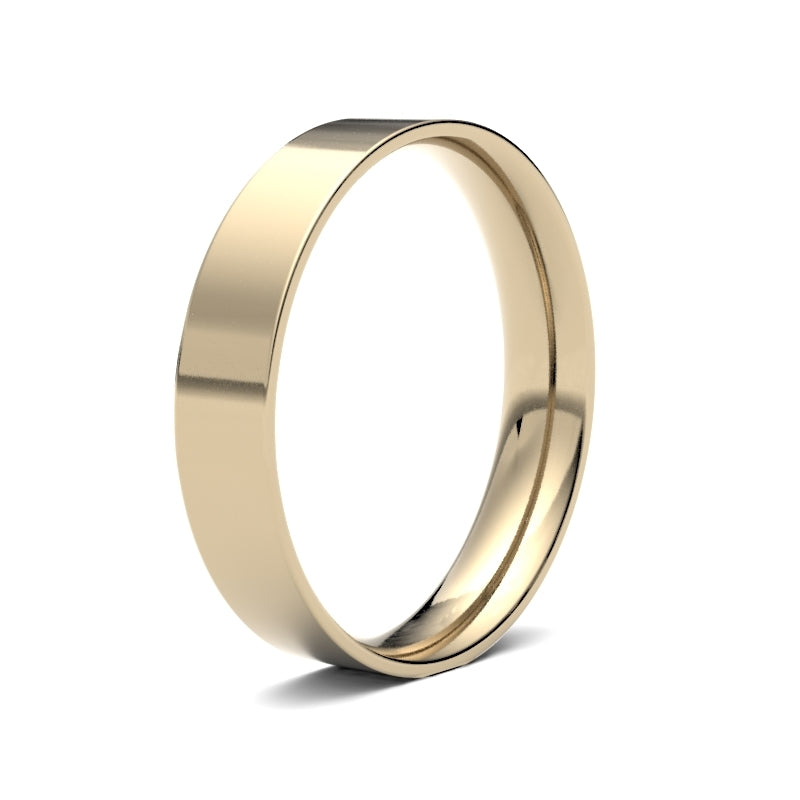 Ladies Flat Court Profile Wedding Bands.