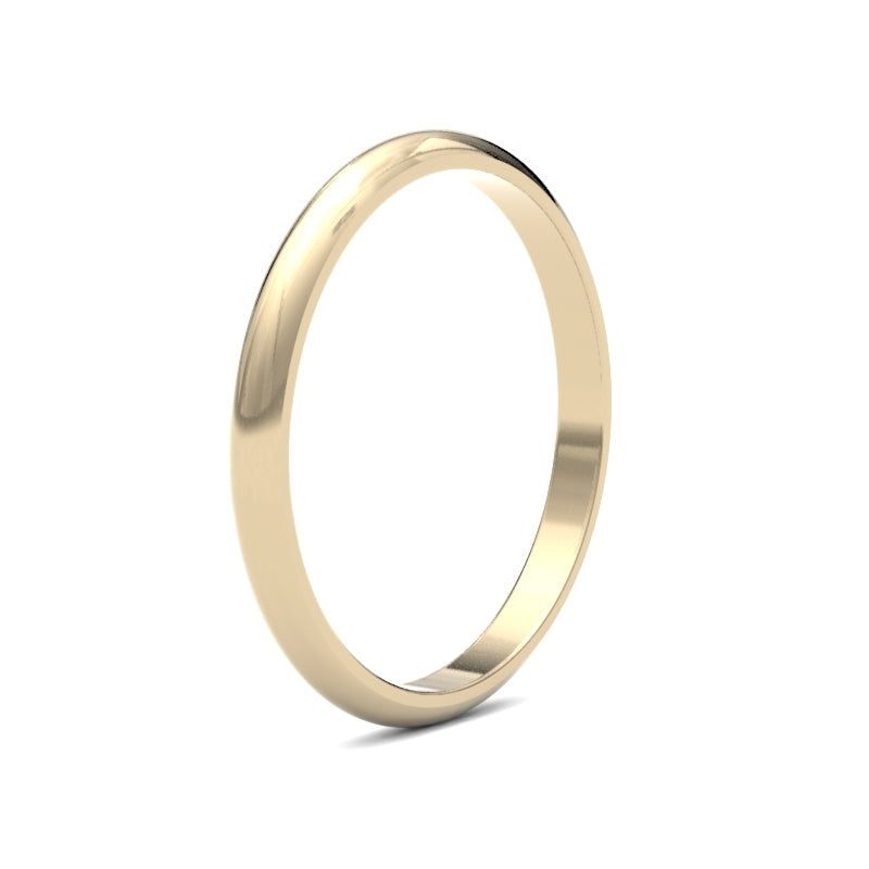 D-Shape Profile Wedding Band for Brides