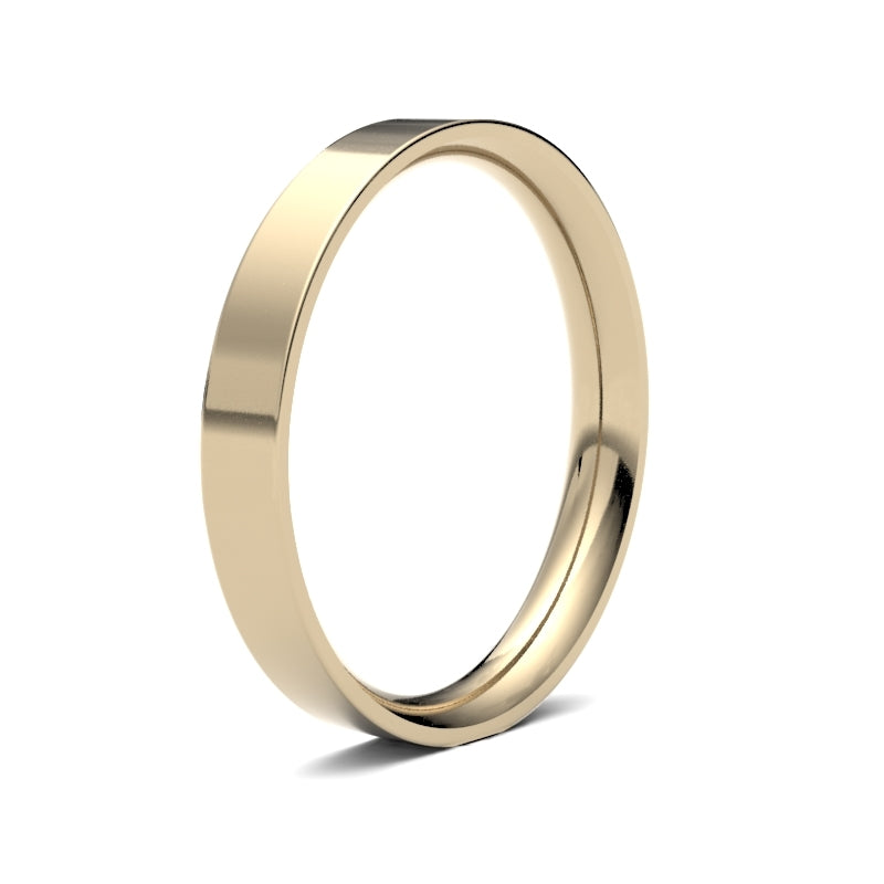 Ladies Flat Court Profile Wedding Bands.