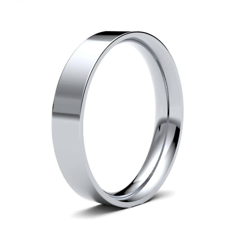 Ladies Flat Court Profile Wedding Bands.