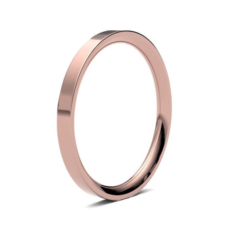 Ladies flat court profile wedding band