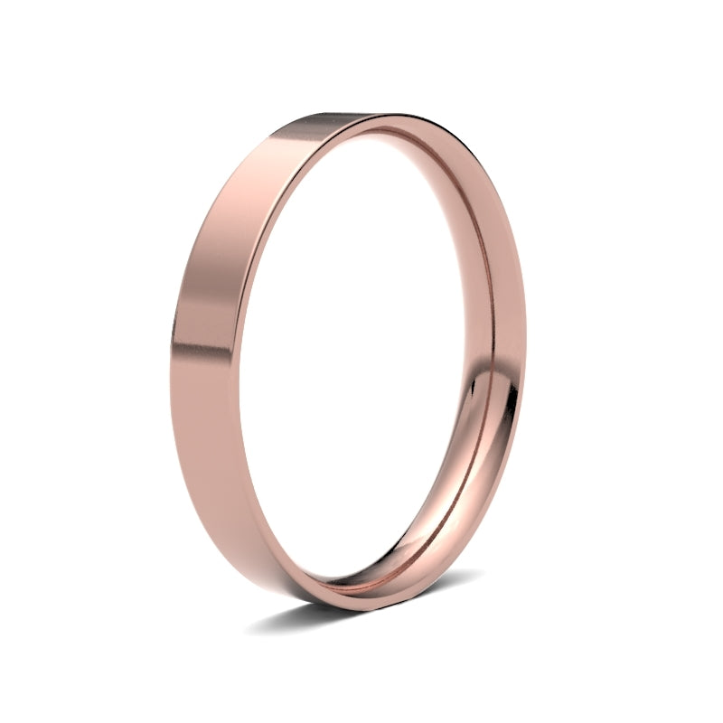 Ladies Flat Court Profile Wedding Bands.