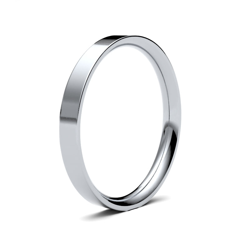 Ladies flat court profile wedding band
