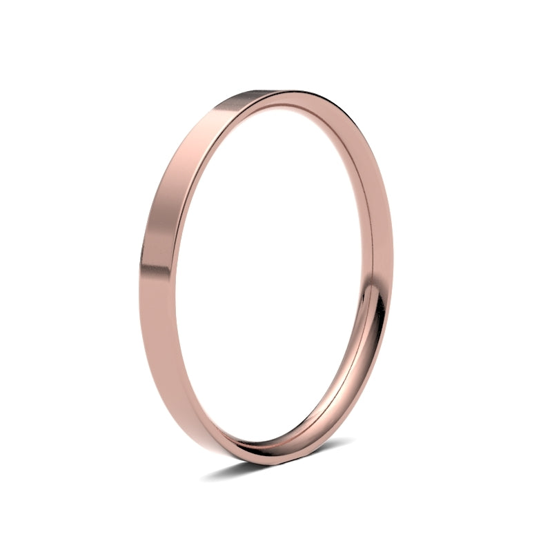 Ladies flat court profile wedding band