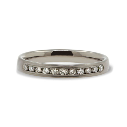 3.0mm diamond channel set ring. Henry D Johnstone Jewellers, Alderley Edge, Poynton, Cheshire.