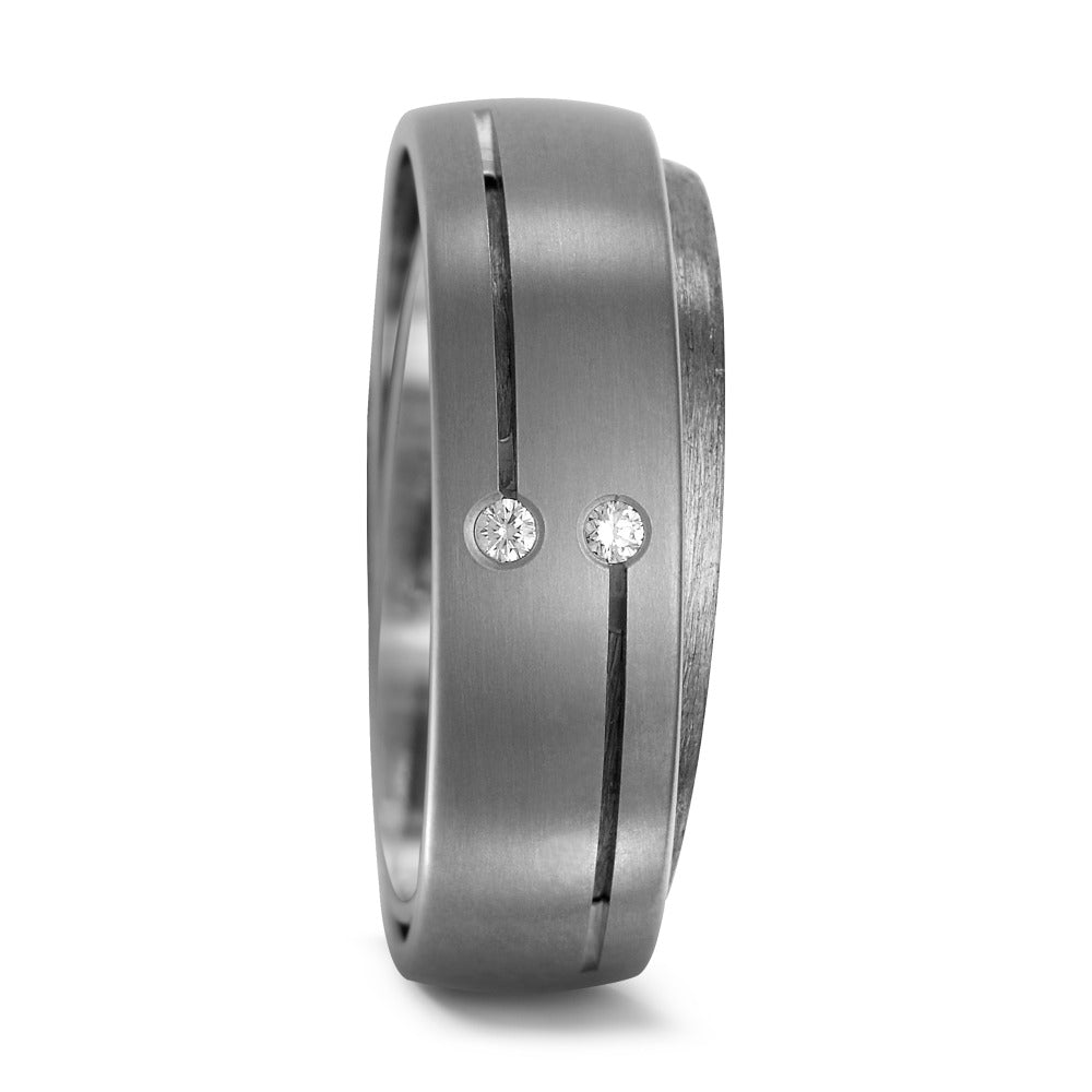 6.0mm titanium wedding band with diamond accents. Henry D johnstone Jewellers. Alderley Edge, Poynton, Cheshire.