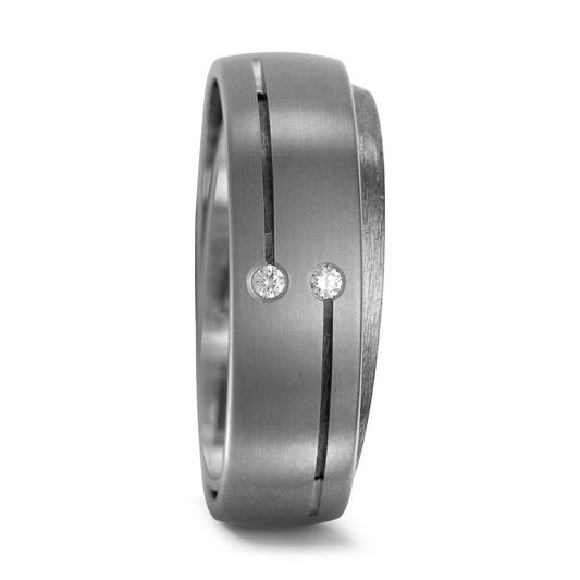 6.0mm titanium wedding band with diamond accents. Henry D johnstone Jewellers. Alderley Edge, Poynton, Cheshire.