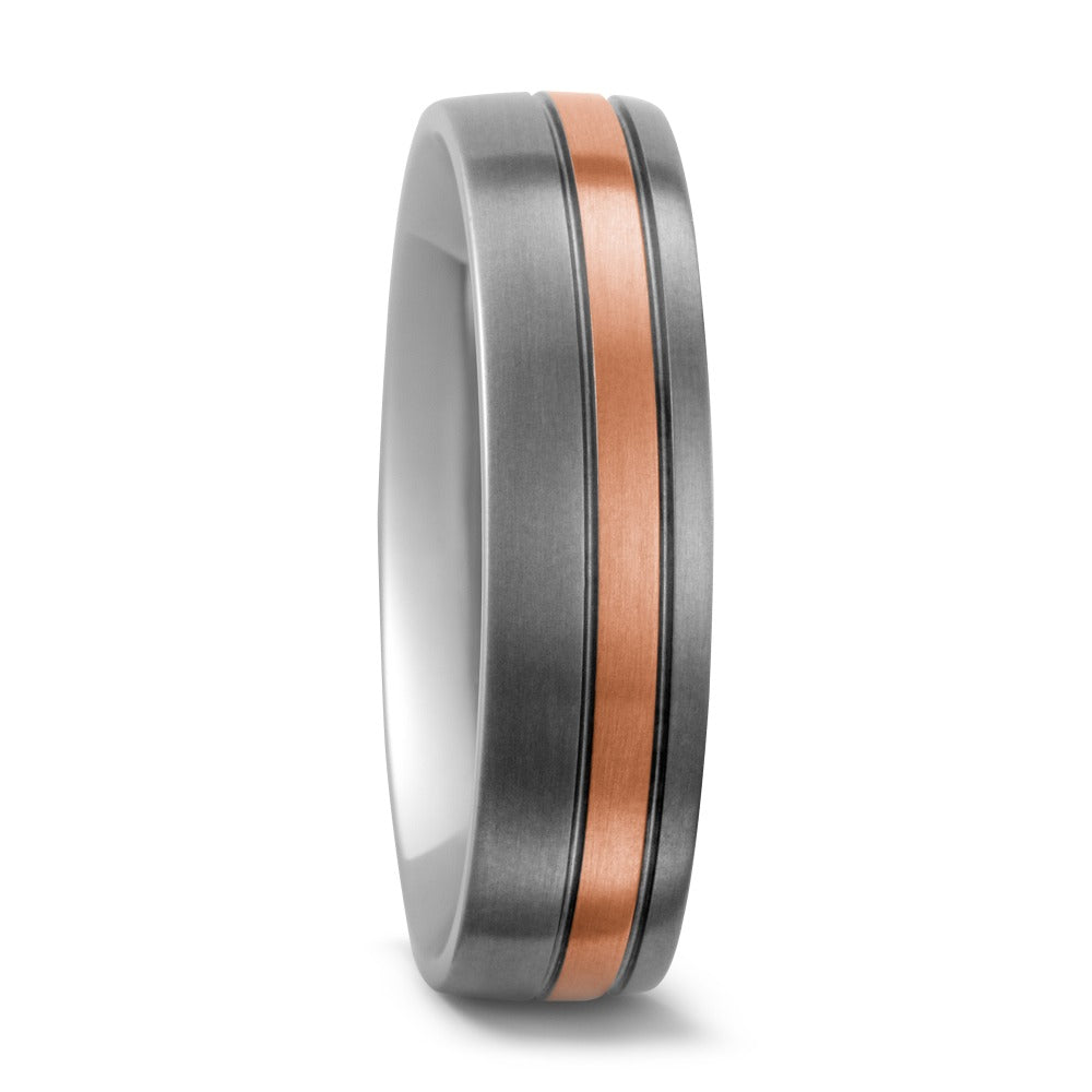 Elegant Titanium and Rose Gold Ring. Henry D Johnstone Jewellers, Alderley Edge, Poynton, Cheshire.