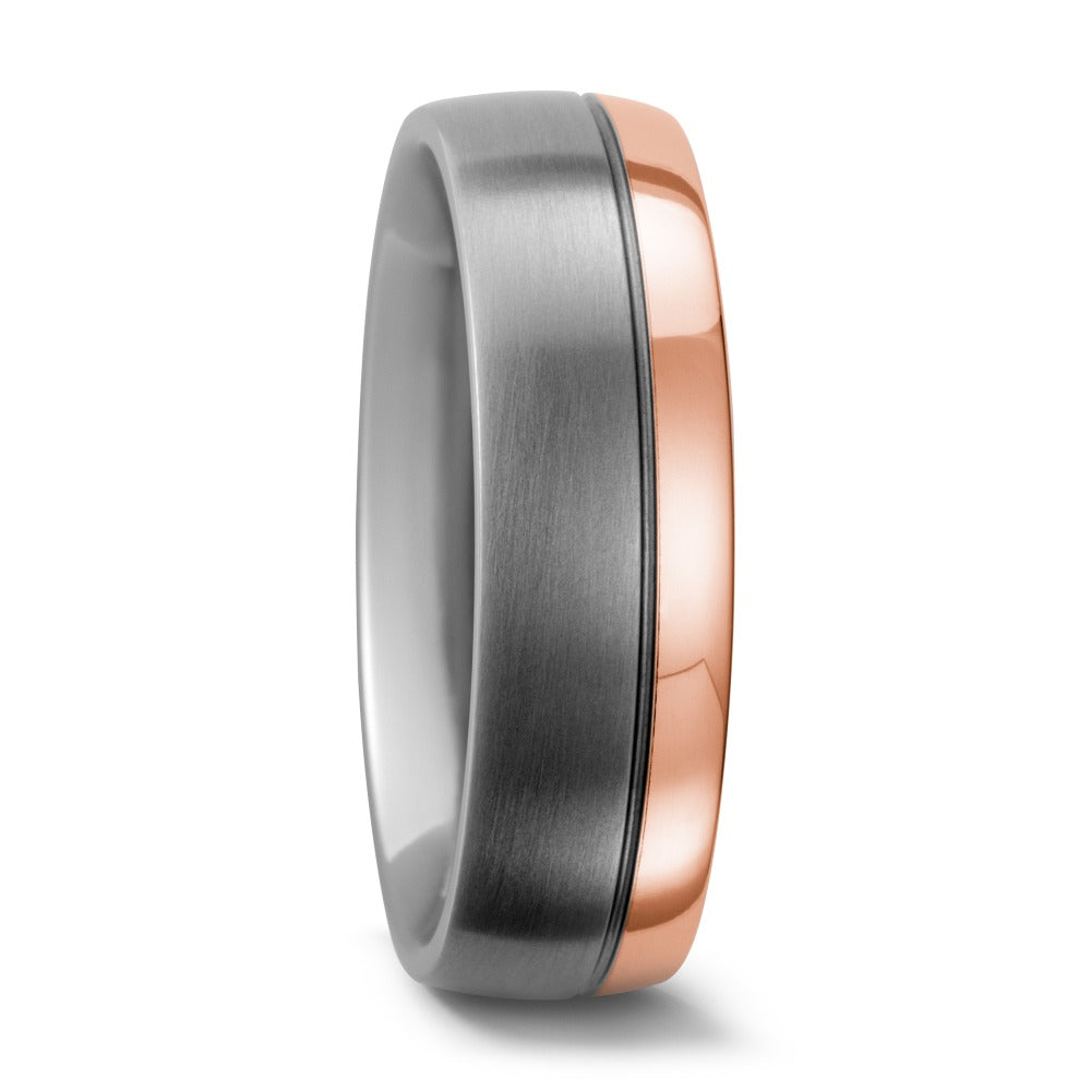 Timeless Titanium and Rose Gold Ring. Henry D Johnstone Jewellers. Alderley Edge, Poynton, Cheshire.