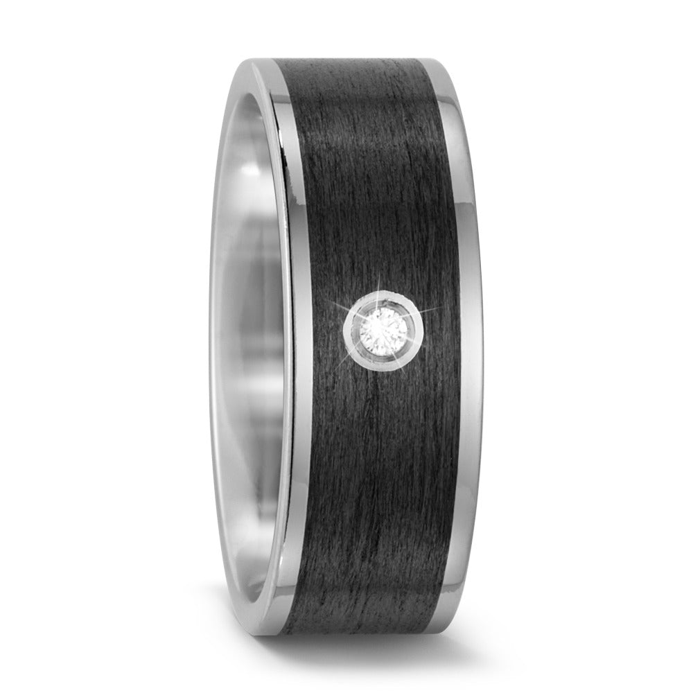 Modern titanium and carbon fibre wedding ring. Henry D Johnstone Jewellers, Alderley Edge, Poynton, Cheshire.