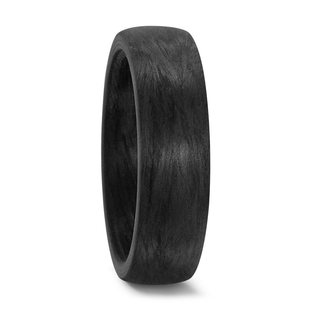 Unveiling Enduring Resilience: The Matte Finish 6.0mm Carbon Fibre Wedding Band. Henry D Johnstone Jewellers, Alderley Edge, Poynton, Cheshire.