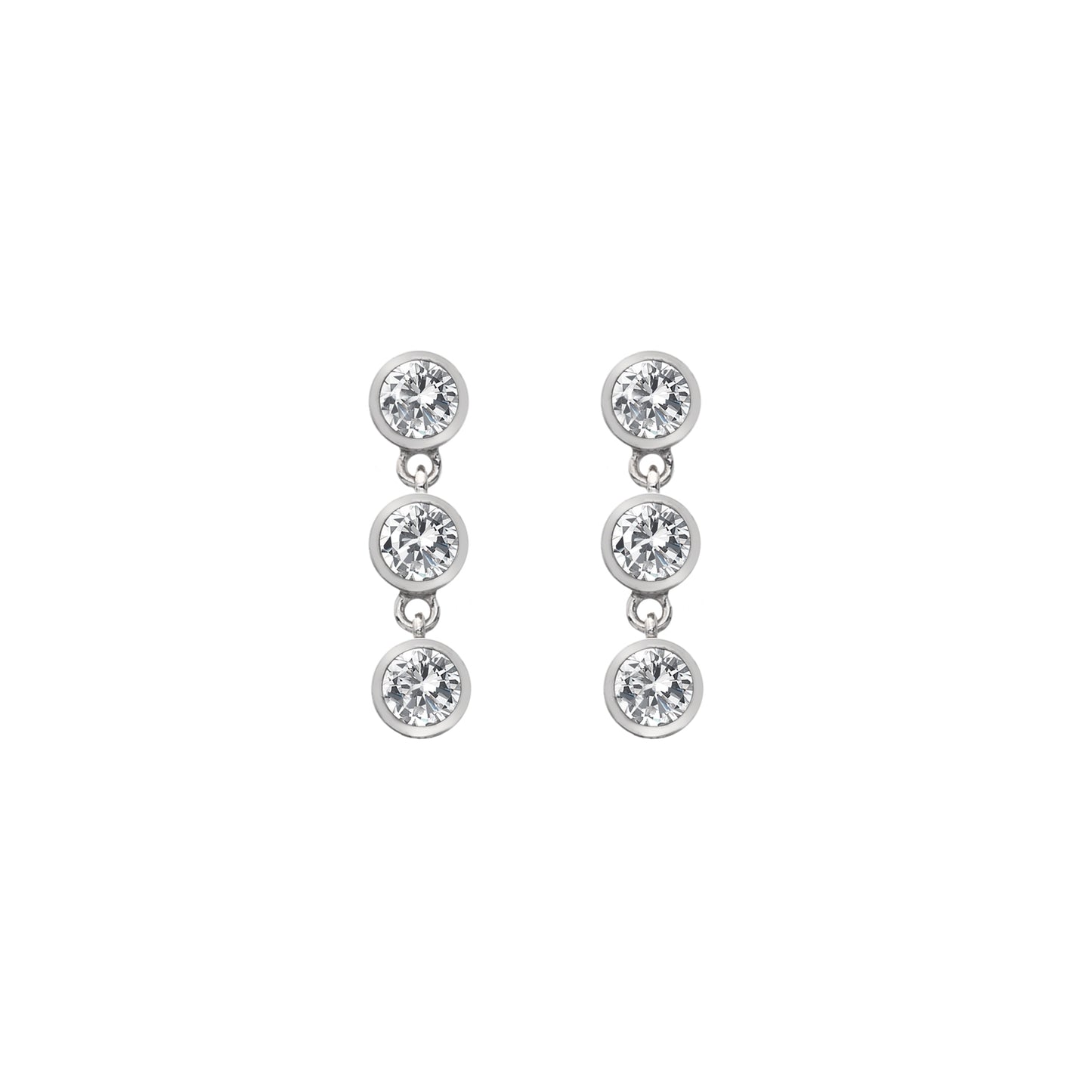 Hot Diamonds Tender White Topaz Triple Drop Earrings DE585.