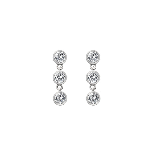 Hot Diamonds Tender White Topaz Triple Drop Earrings DE585.