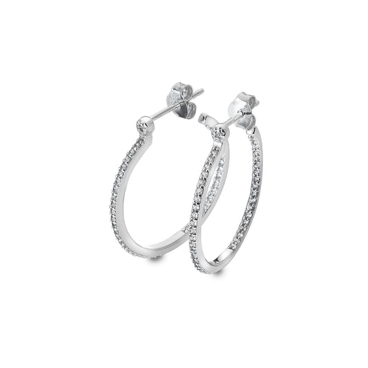 Hot Diamonds White Topaz Hoop Earrings DE623.