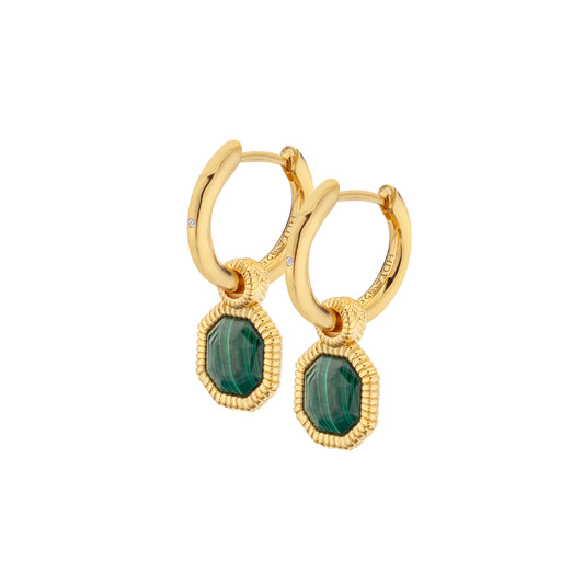 Hot Diamonds Revive Malachite Earrings DE676.