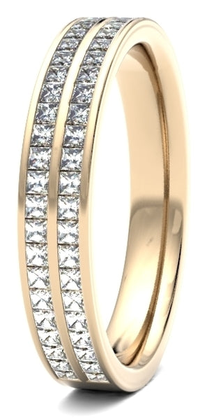 Princess Cut Diamond Double Row Ring