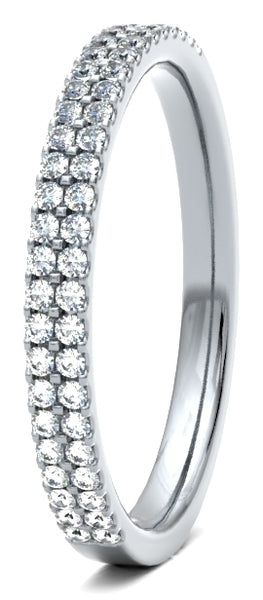 Round Brilliant Cut Diamond Double Row Claw Ring