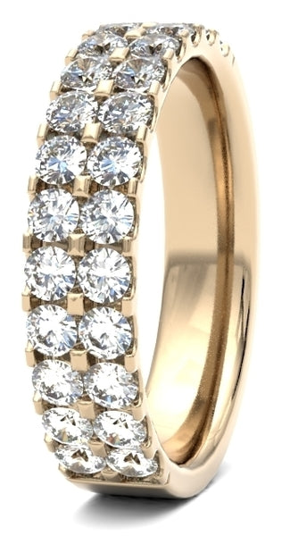 Captivating Allure: Round Brilliant Cut Diamond Double Row Claw Rings.