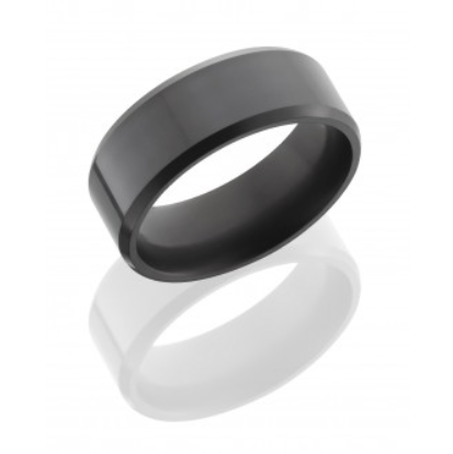 8.0mm black diamond bevelled band