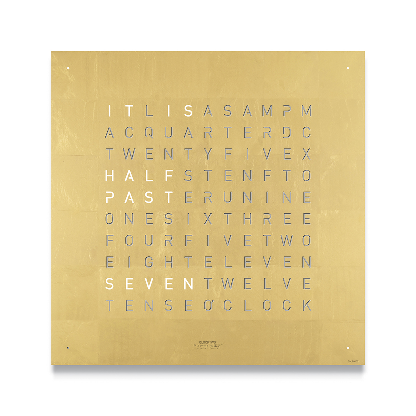 Qlocktwo Earth creators edition clock gold.Henry D Johnstone Jewellers. Alderley Edge, Poynton, Cheshire.