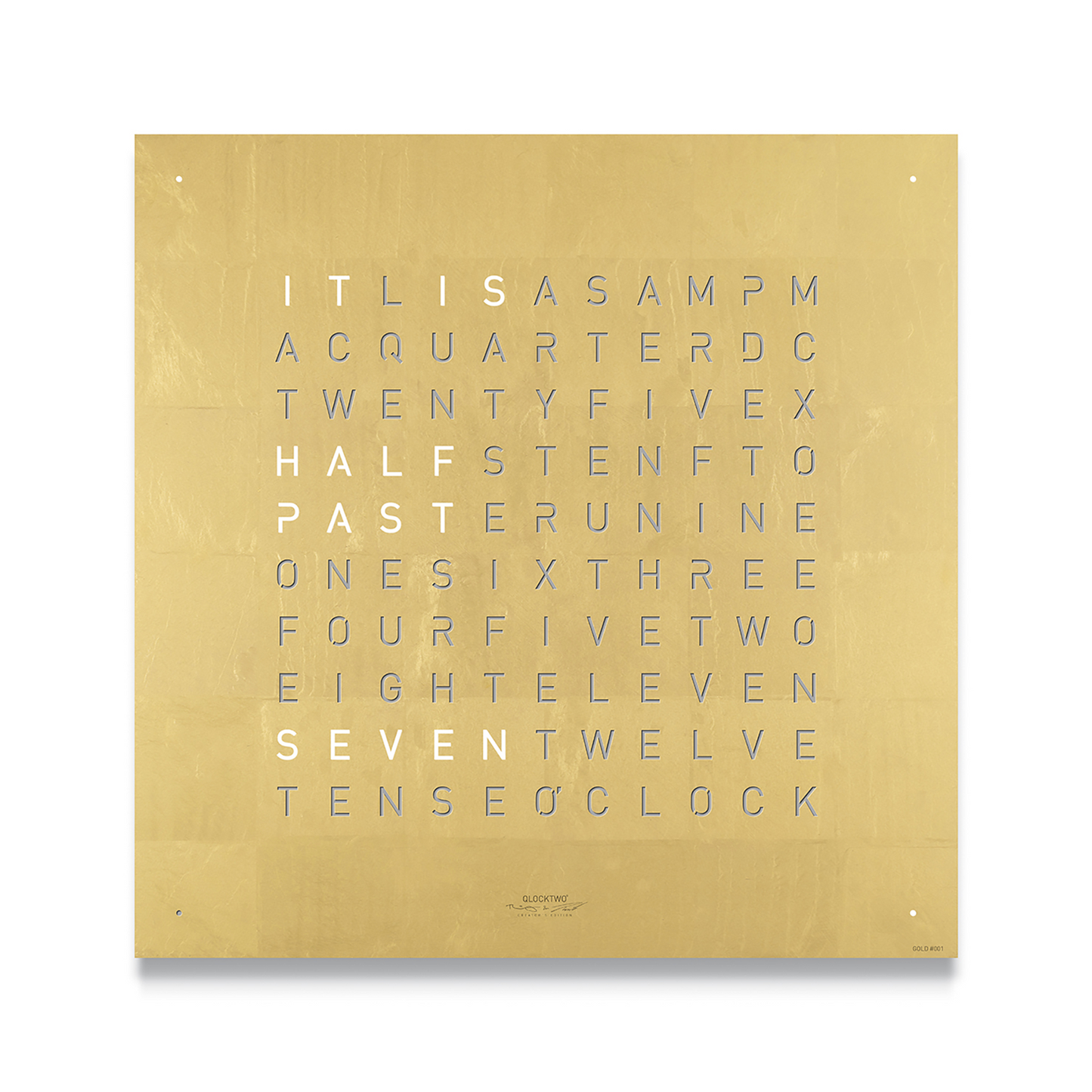 Qlocktwo Earth creators edition clock gold.