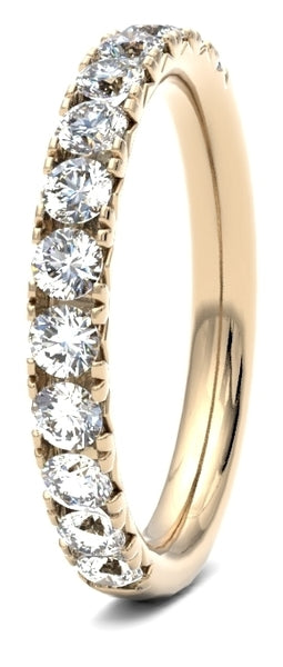 Exquisite Round Brilliant Cut Diamond Wedding Bands in French Pave / Fish Tail Setting