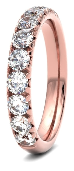 Exquisite Round Brilliant Cut Diamond Wedding Bands in French Pave / Fish Tail Setting
