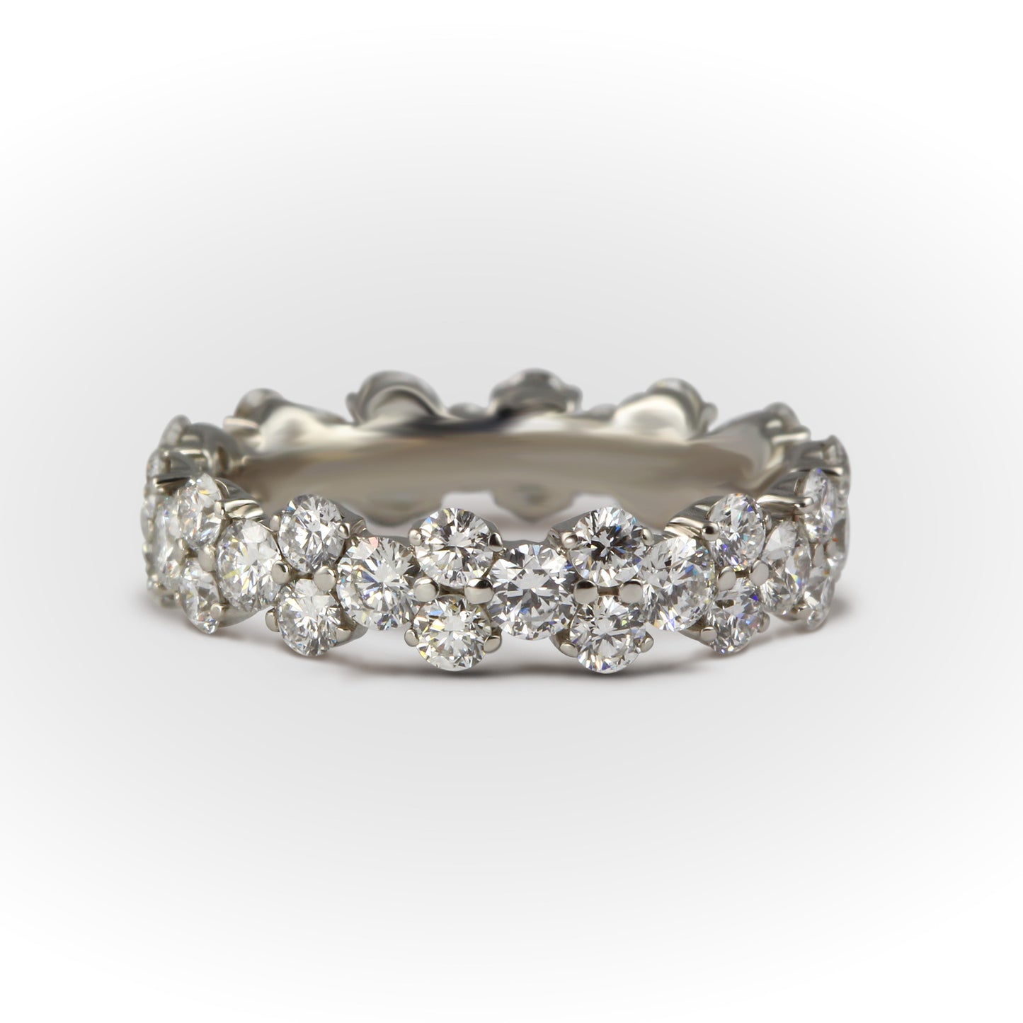 Platinum Round Brilliant Cut Diamond Full Eternity Ring - 2.50ct